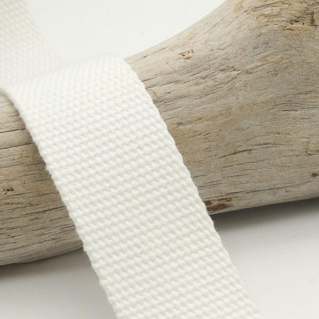 25mm White Cotton Webbing - Maison Klem